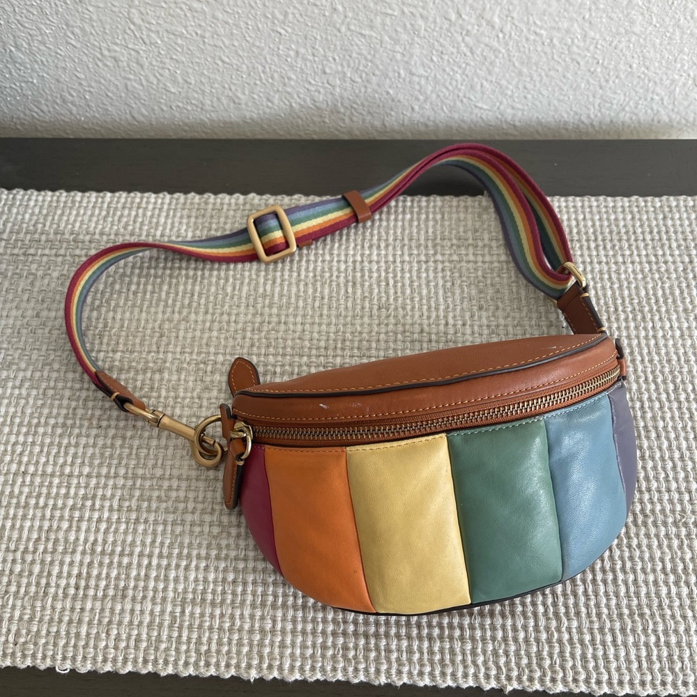 Coach Rainbow Stripe Crossbody Bag